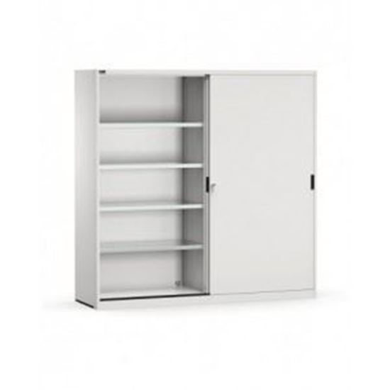 Immagine di Armadio in metallo, porte scorrevoli e ripiani, L2040 x P600 x H2000 mm,